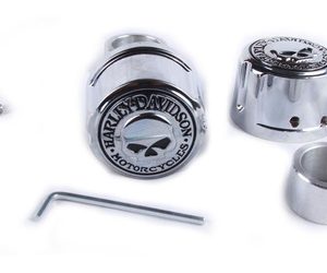 Covers De Eje Delantero Skull Cromo Para Harley Davidson