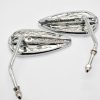 Espejos De Gota Flames Cromo Para Harley Davidson