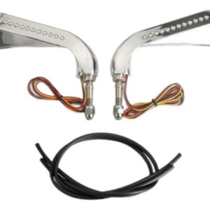 Espejos Style Direccional Luz Led Cromo Para Harley Davidson