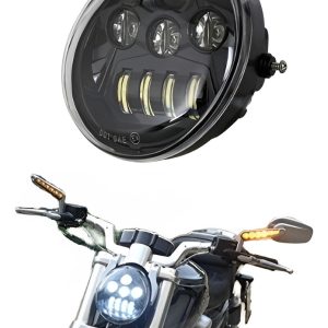 Faro De Led Negro Para Harley Davidson Vrod