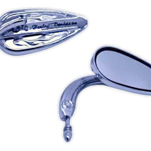 Espejos Flames De Gota Cromados Para Harley Davidson