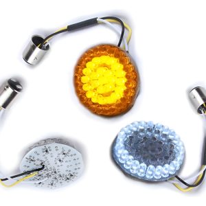 Foco Led Para Direccionales Dos Polos Para Harley Davidson 2 Polos Amarillo Blanco Frío