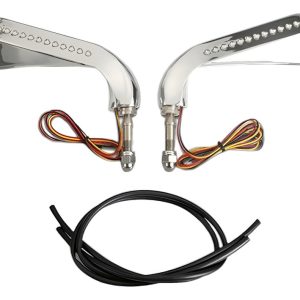 Espejos Style Direccional Luz Led Cromo Para Harley Davidson